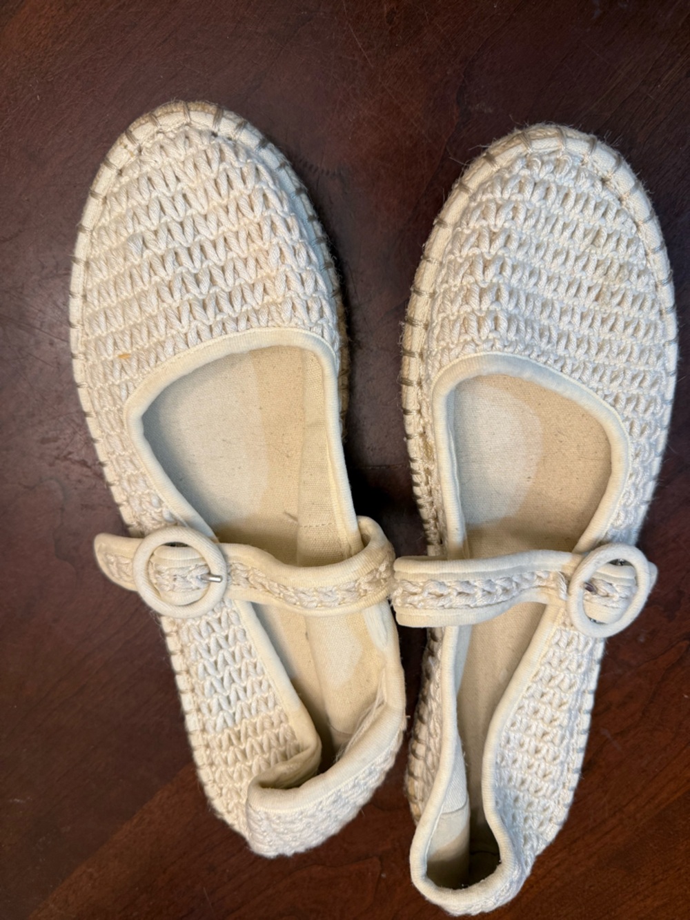 CL by Laundry Cream Woven Slip-On Flats